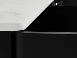 Aparador 3 portas com LEDs em MDF preto e efeito mármore branco DEVIKA de Pascal MORABITO