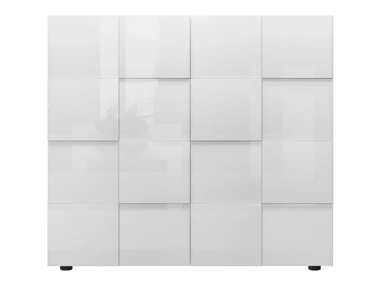 Aparador alto - 2 portas e 4 prateleiras - Cor: lacado a branco - CALISTO
