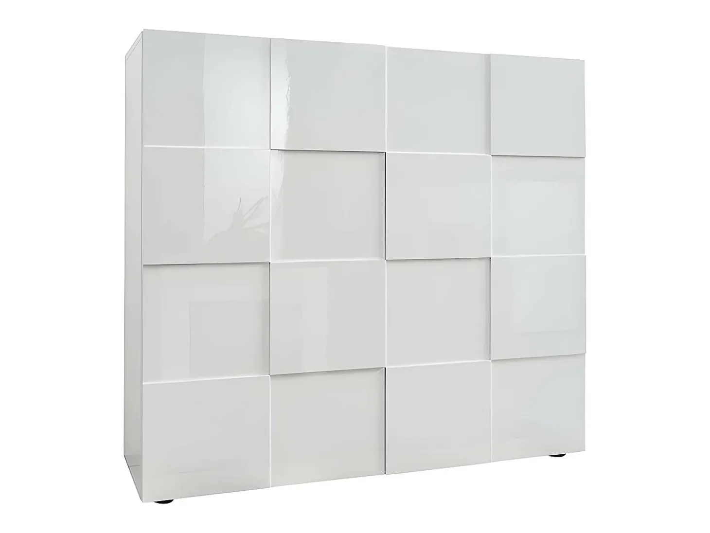Aparador alto - 2 portas e 4 prateleiras - Cor: lacado a branco - CALISTO