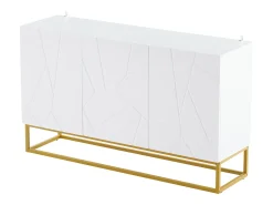 Aparador alto brilho - 130 x 36 x 76 cm - com 3 portas - Aglomerado - branco
