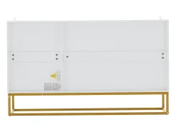 Aparador alto brilho - 130 x 36 x 76 cm - com 3 portas - Aglomerado - branco