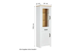 Aparador alto 64x199,5x41 cm carvalho branco