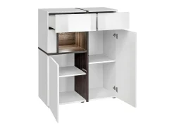 Aparador baixo, bar CRISS + LED. Vitrina, armário para objetos decorativos, moderno e design para a sua sala de estar.