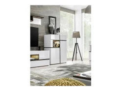 Aparador baixo, bar CRISS + LED. Vitrina, armário para objetos decorativos, moderno e design para a sua sala de estar.