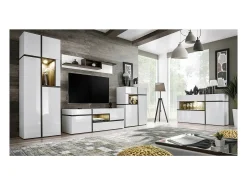 Aparador baixo, bar CRISS + LED. Vitrina, armário para objetos decorativos, moderno e design para a sua sala de estar.