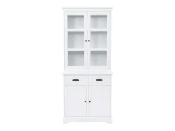 Aparador c/ 4 portas em MDF + madeira de pinho 80x40x180 cm