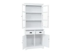 Aparador c/ 4 portas em MDF + madeira de pinho 80x40x180 cm