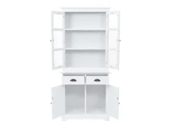 Aparador c/ 4 portas em MDF + madeira de pinho 80x40x180 cm