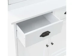 Aparador c/ 4 portas em MDF + madeira de pinho 80x40x180 cm