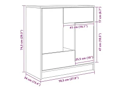 Aparador c/ gavetas e portas 70,5x34x74,5 cm branco