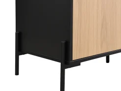 Aparador com 1 porta e 3 gavetas preto e natural claro - GLARODI