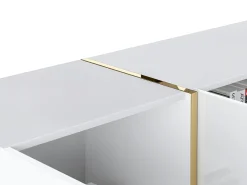 Aparador com 4 portas - 200 cm - Branco brilhante e Dourado - MARZIALO