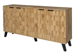 Aparador com 4 portas - 160,5 x 35,5 x 78 cm - para sala de estar, sala de jantar - Aglomerado - Cor madeira