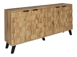 Aparador com 4 portas - 160,5 x 35,5 x 78 cm - para sala de estar, sala de jantar - Aglomerado - Cor madeira