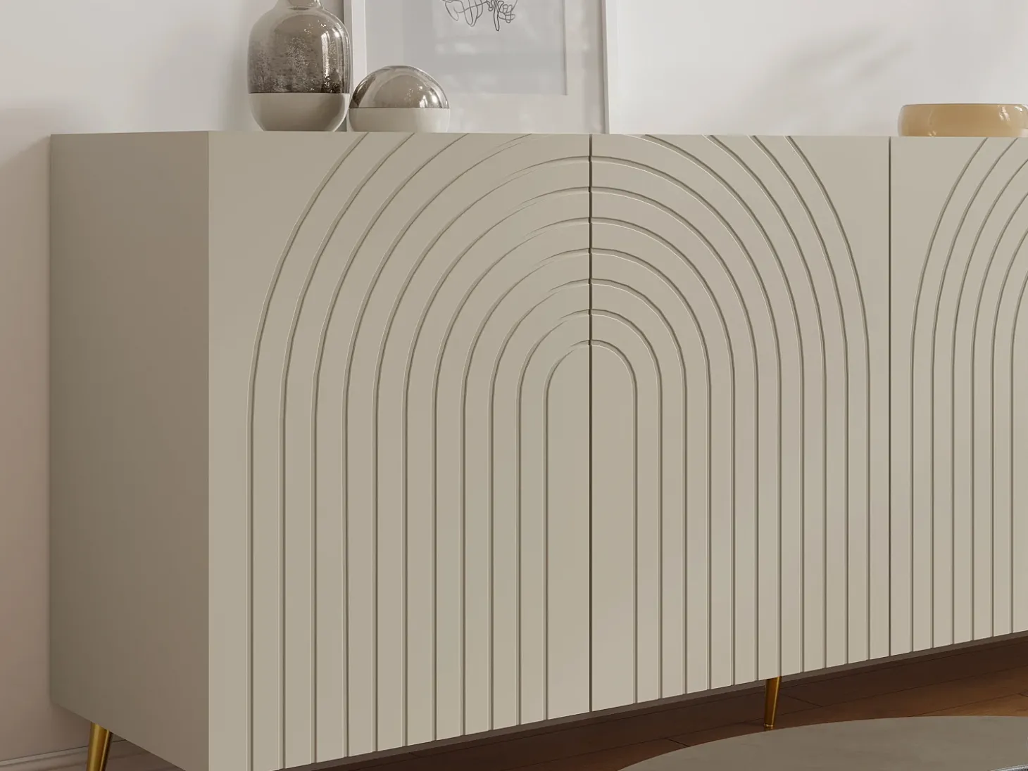 Aparador com 4 portas bege - NORSIM de Pascal Morabito
