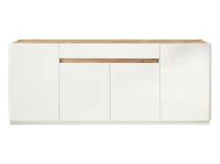 Aparador com 4 portas e 1 gaveta branco e natural - EMORA