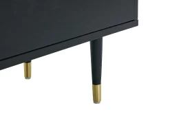 Aparador com 2 portas e 3 gavetas folha de carvalho preto e dourado - PARIOMA
