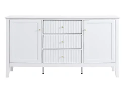 Aparador com 2 portas e 3 gavetas em MDF branco - NARIVA