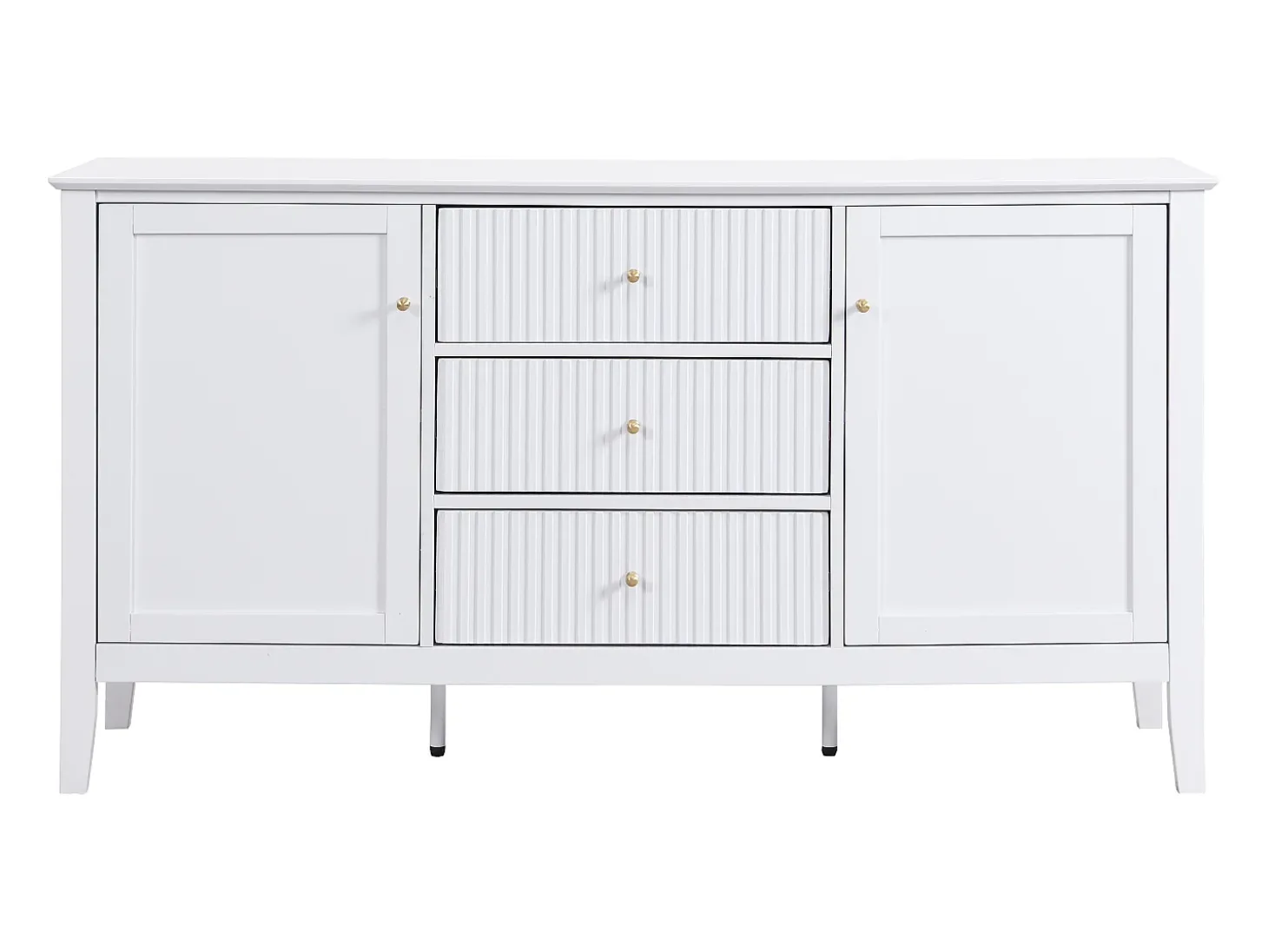 Aparador com 2 portas e 3 gavetas em MDF branco - NARIVA