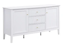 Aparador com 2 portas e 3 gavetas em MDF branco - NARIVA