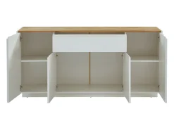 Aparador com 4 portas e 1 gaveta. MDF laqueado branco. AMANI
