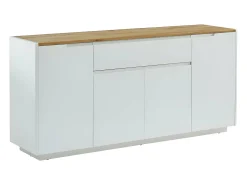 Aparador com 4 portas e 1 gaveta. MDF laqueado branco. AMANI