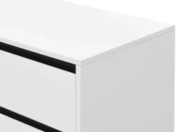 Aparador com 2 portas e 3 gavetas MDF e aço branco e preto - ABUJA