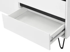 Aparador com 2 portas e 3 gavetas MDF e aço branco e preto - ABUJA