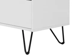 Aparador com 2 portas e 3 gavetas MDF e aço branco e preto - ABUJA