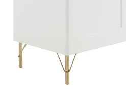 Aparador com 2 portas e 3 gavetas - Branco e dourado - ALOBARA