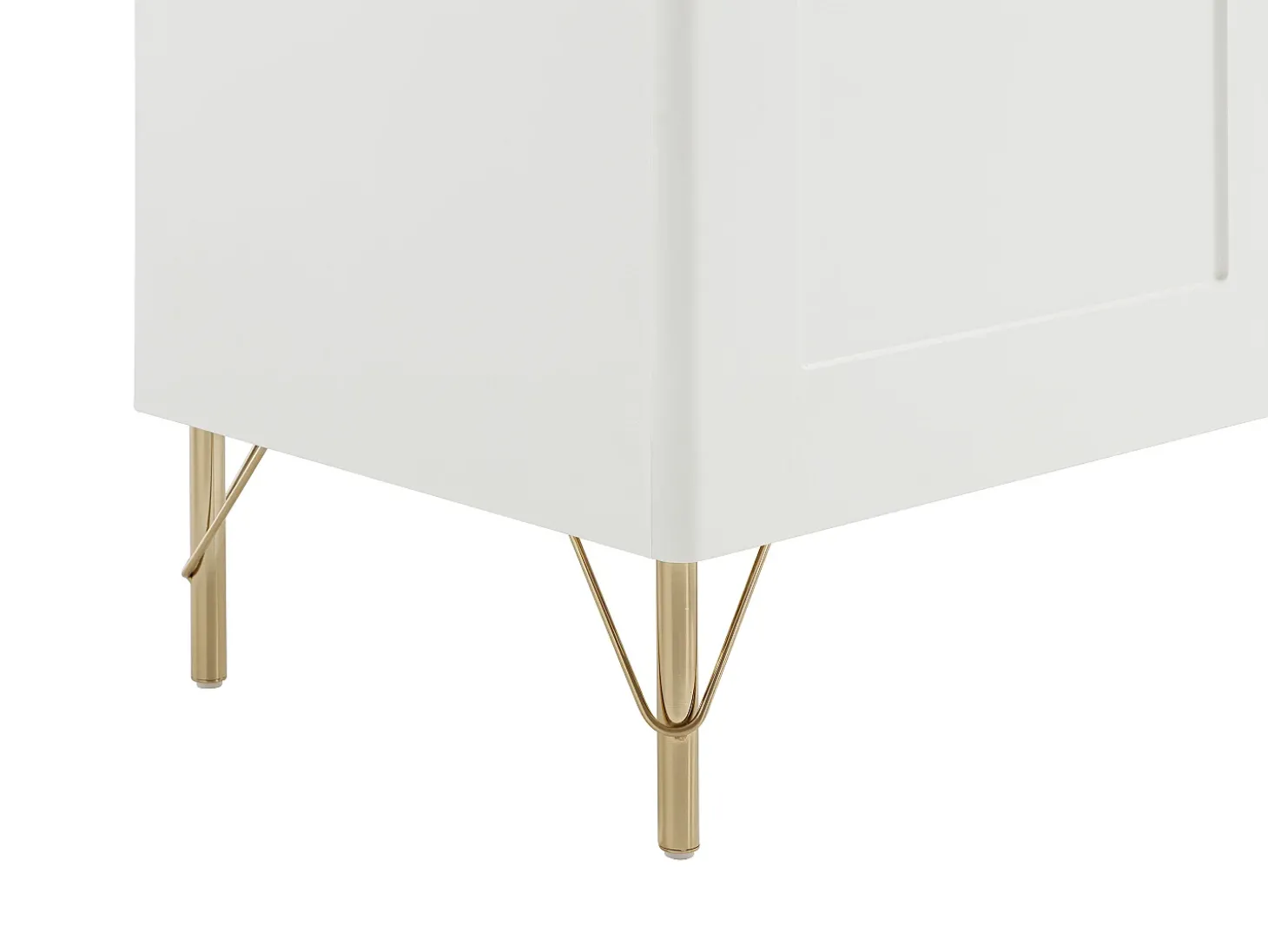 Aparador com 2 portas e 3 gavetas - Branco e dourado - ALOBARA