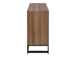 Aparador com 3 portas e 3 gavetas em MDF - Natural e preto - CARATANA