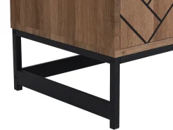 Aparador com 3 portas e 3 gavetas em MDF - Natural e preto - CARATANA