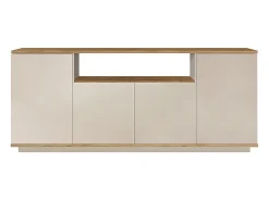 Aparador com 4 portas e 1 prateleira bege e natural - LOTULA
