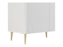 Aparador com 4 portas em MDF e aço branco e dourado YESINIA