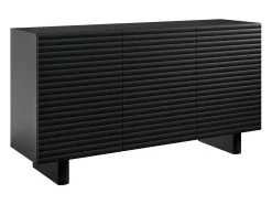 Aparador com 3 portas em MDF de cor preta - LUDIMA