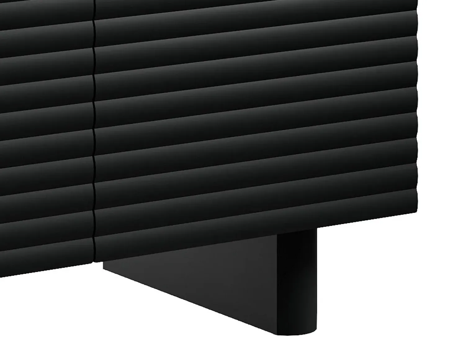 Aparador com 3 portas em MDF de cor preta - LUDIMA
