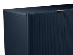 Aparador com 4 portas em MDF e aço azul e dourado YESINIA