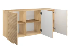 Aparador com 3 portas em MDF - Cor: Natural - LUDIMA