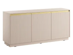 Aparador com 3 portas em MDF bege e dourado - POSINIA
