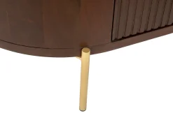 Aparador com 2 portas em madeira de mangueira e metal natural e dourado - NEVILI