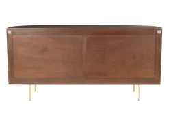 Aparador com 2 portas em madeira de mangueira e metal natural e dourado - NEVILI