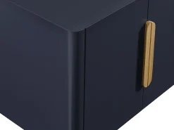Aparador com 4 portas em MDF e madeira de seringueira - Azul e Natural Claro - DUNELON