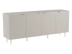 Aparador com 4 portas MDF e aço bege e dourado - YESINIA