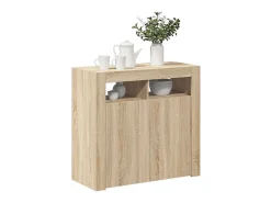 Aparador com luzes LED 80x35x75 cm carvalho sonoma