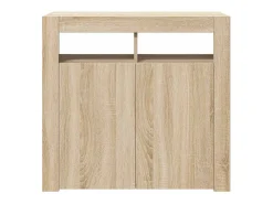 Aparador com luzes LED 80x35x75 cm carvalho sonoma