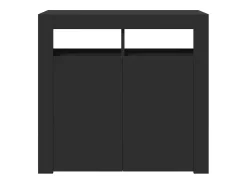 Aparador com luzes LED 80x35x75 cm preto