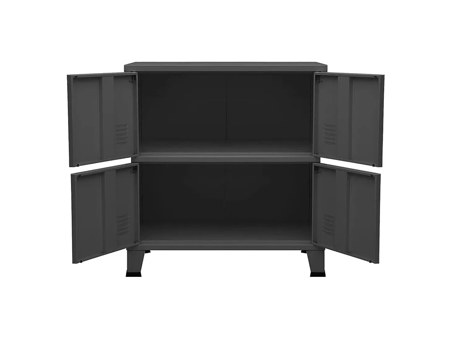 Aparador de arrumação industrial 75x40x80 cm aço antracite