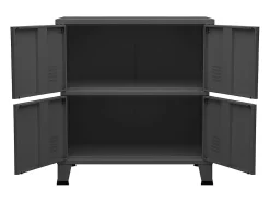 Aparador de arrumação industrial 75x40x80 cm aço antracite