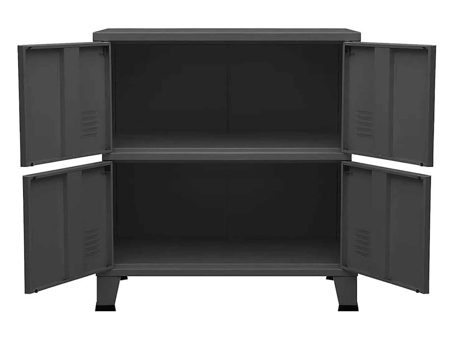 Aparador de arrumação industrial 75x40x80 cm aço antracite